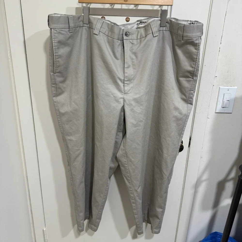 Oak Hill Premium Pants Mens 54x28 Beige Khaki Chino Straight Leg Trouser